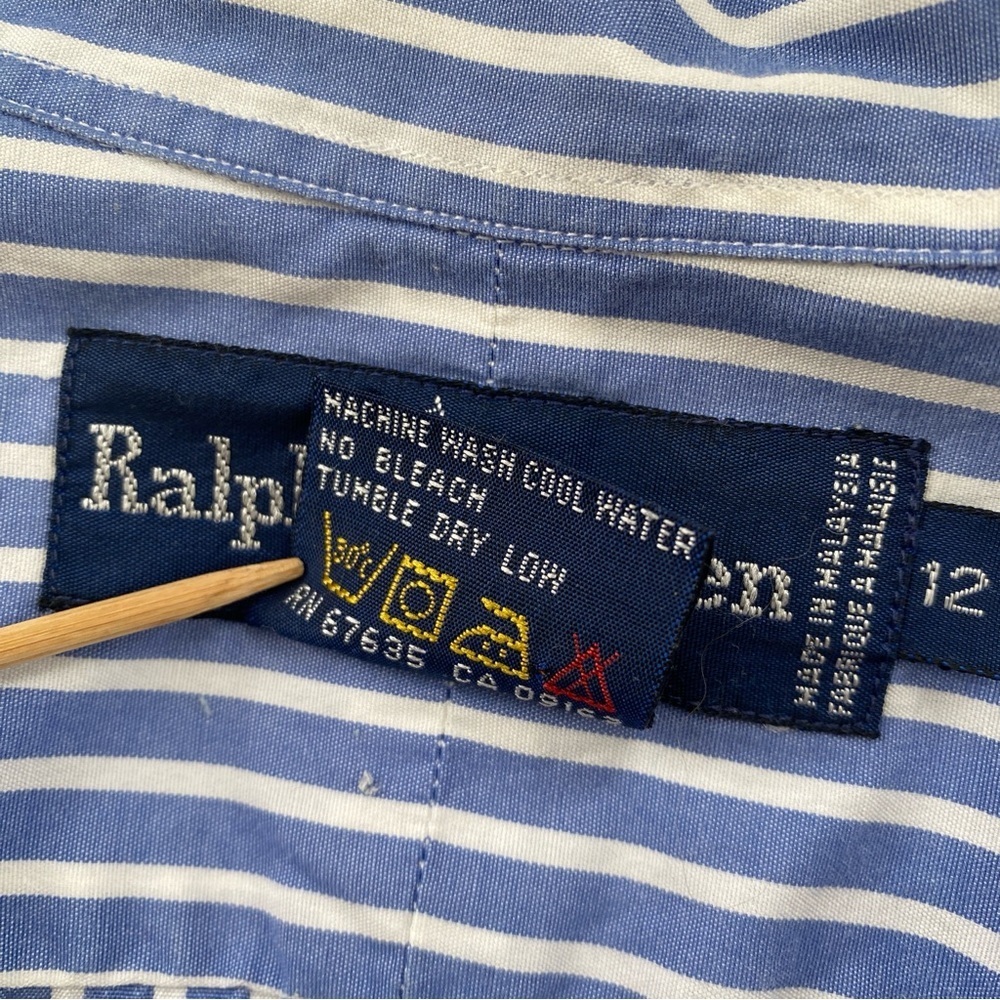 Ralph Lauren Blue Label Striped Button Down Shirt True Vintage 1990s - Picture 7 of 13